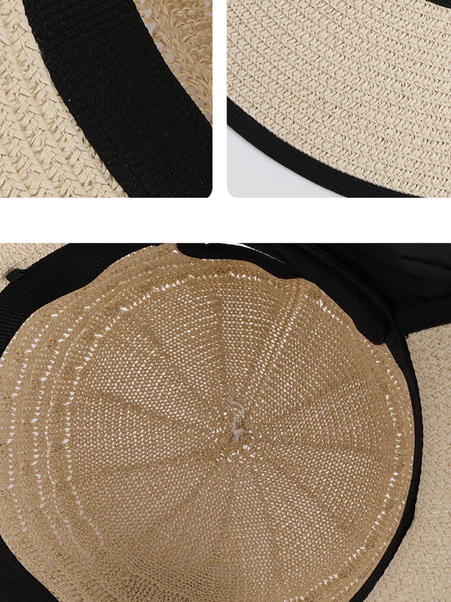 Bowknot Weave Women Straw Sunproof Hat Summer