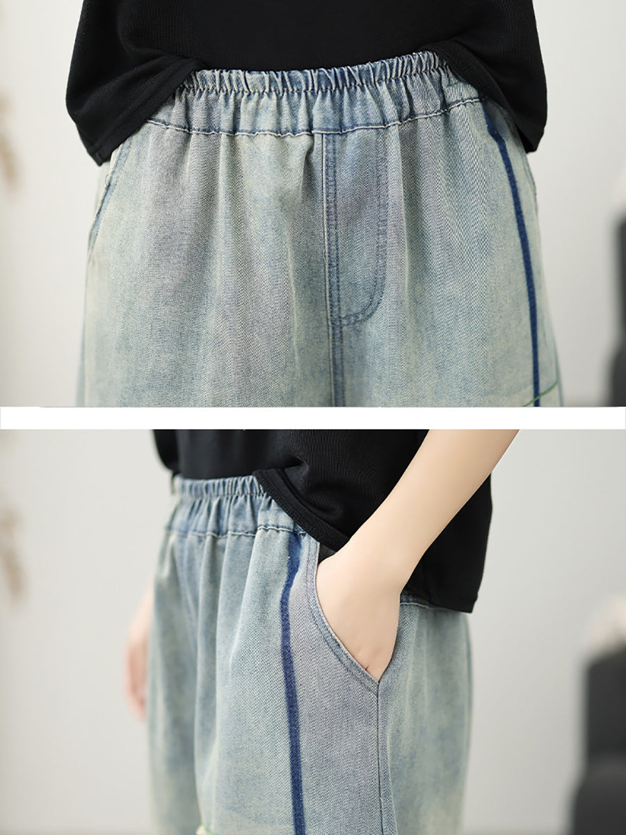 Pants Frayed Retro Denim Harem Women