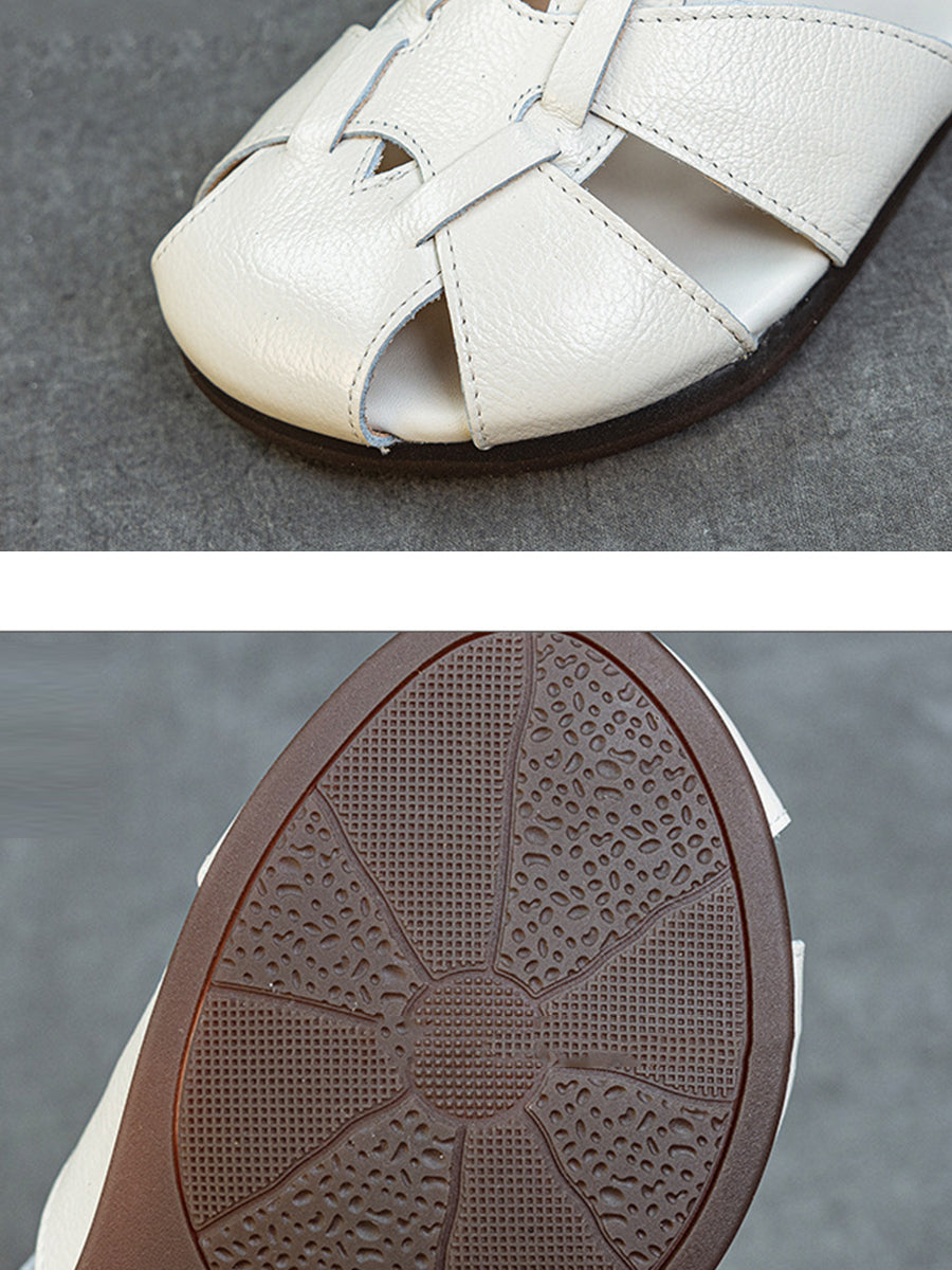Leather Summer Soft Women Spliced Sandals