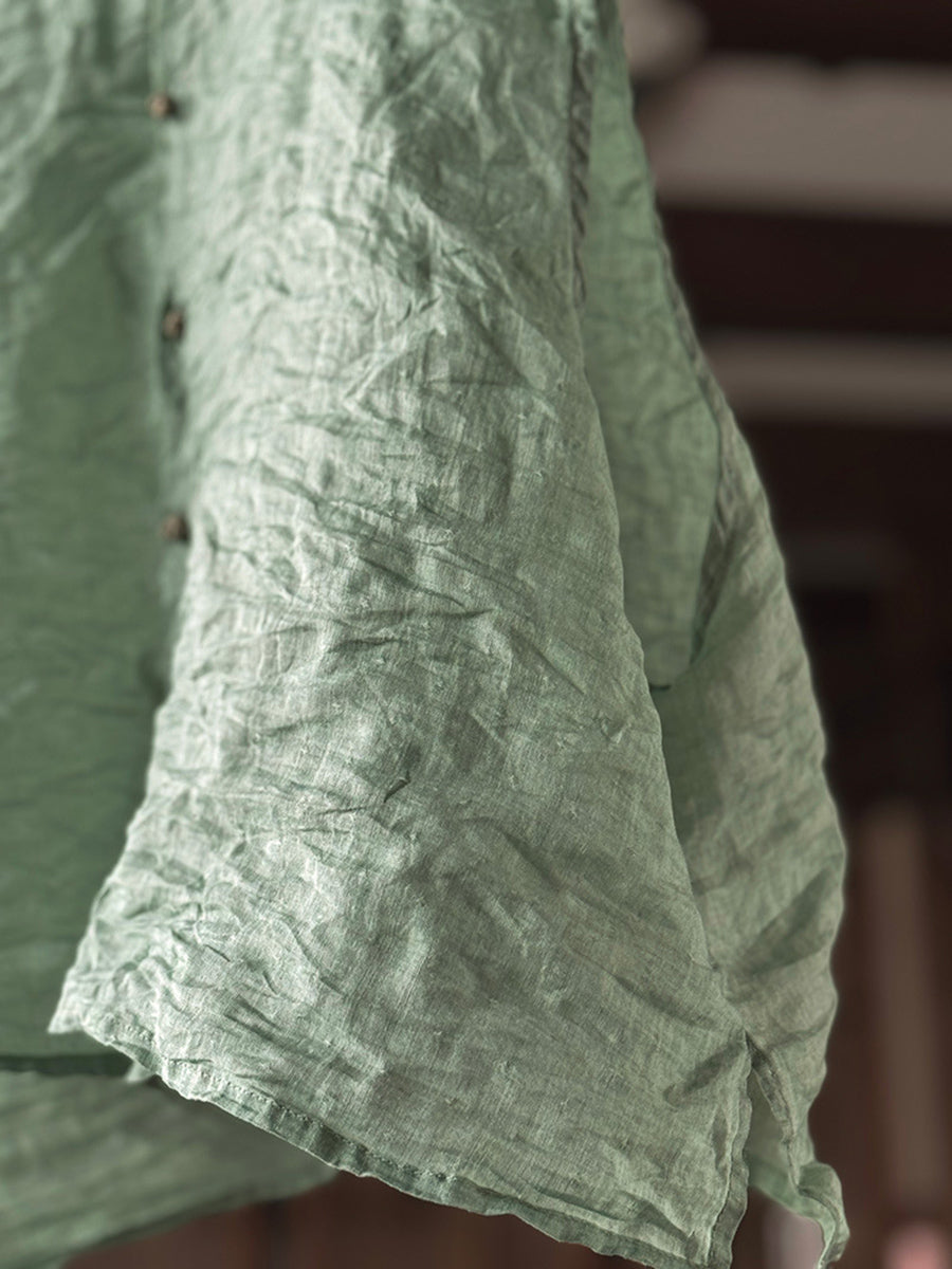 Vest Women Summer Loose Vintage Solid Ramie