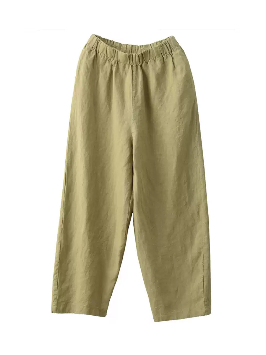 Pants 100%Hemp Casual Color Women Summer Straight Pure