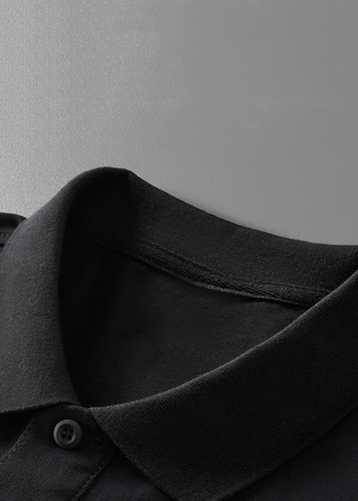 Black Button Cotton Shirt Polo Print Summer Men Fit Slim