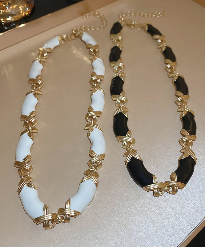 Glaze Black Gratuated Alloy Bohemian Necklace Drip Bead