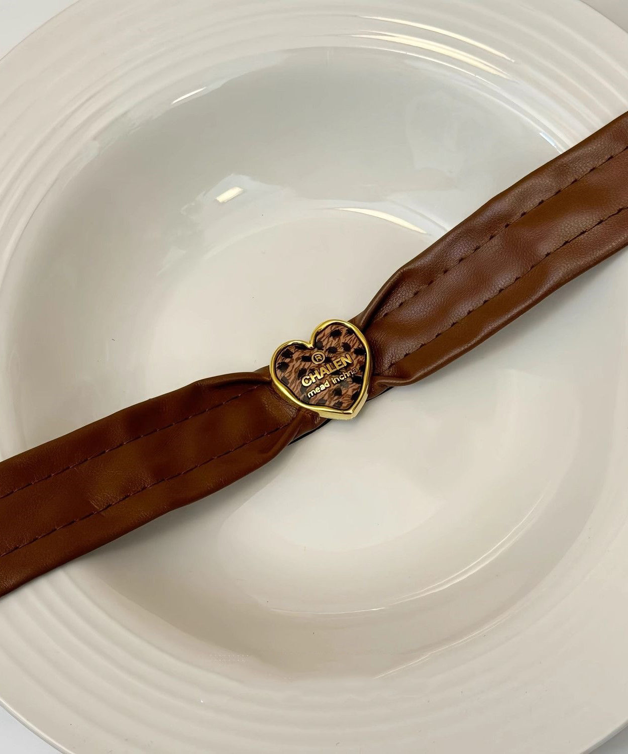 Patchwork Leather Brown Boho Love Choker