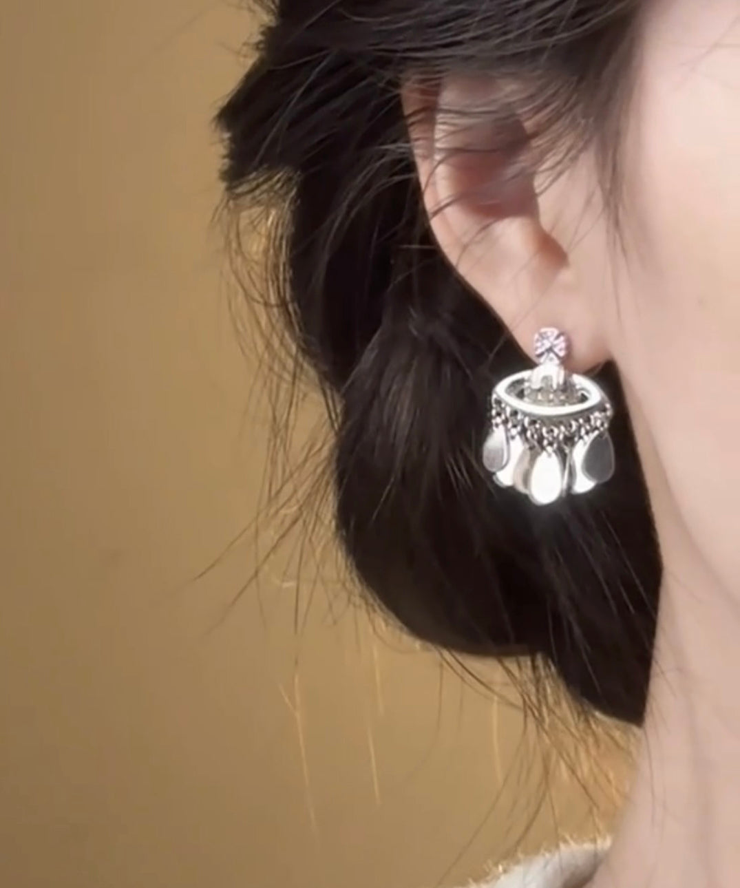 Silk Boutique Overgild Zircon Saturn Copper Tassel Sequins Drop