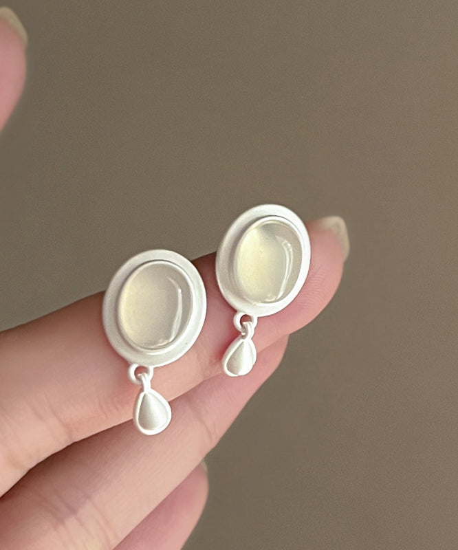 Earrings Tassel White Metal Water Drop Brief