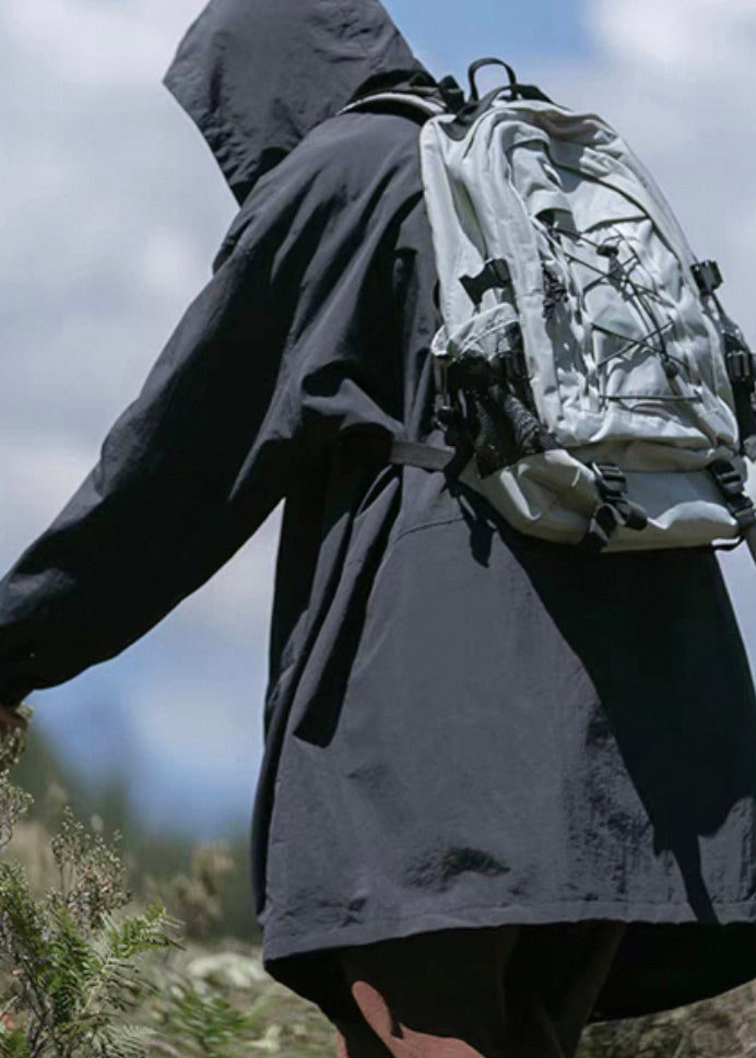 Casual Army Green Hooded Pockets Oversized Cotton Mens Coats Spring YQ003