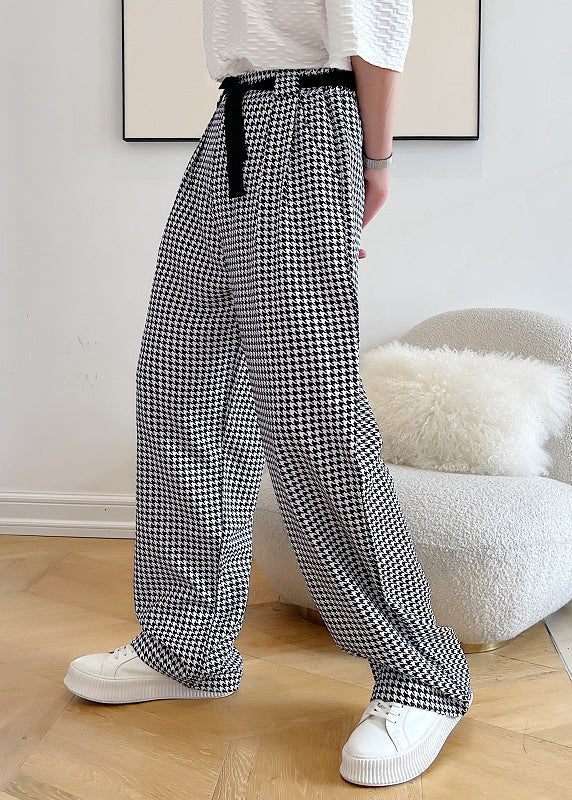 Plaid Cotton Clothing Black Oversized Casual Pants Mens