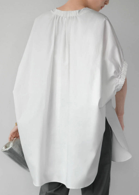 Oversized Tanks Sleeves Casual White Cloak Cotton