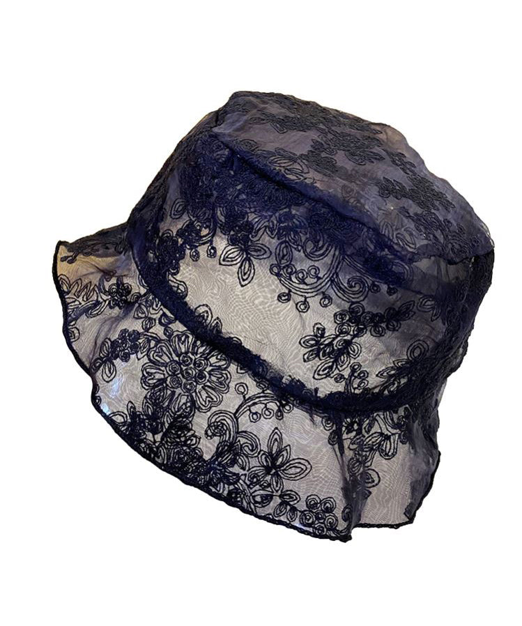 Lace Bucket Hat Black Embroidered Chic