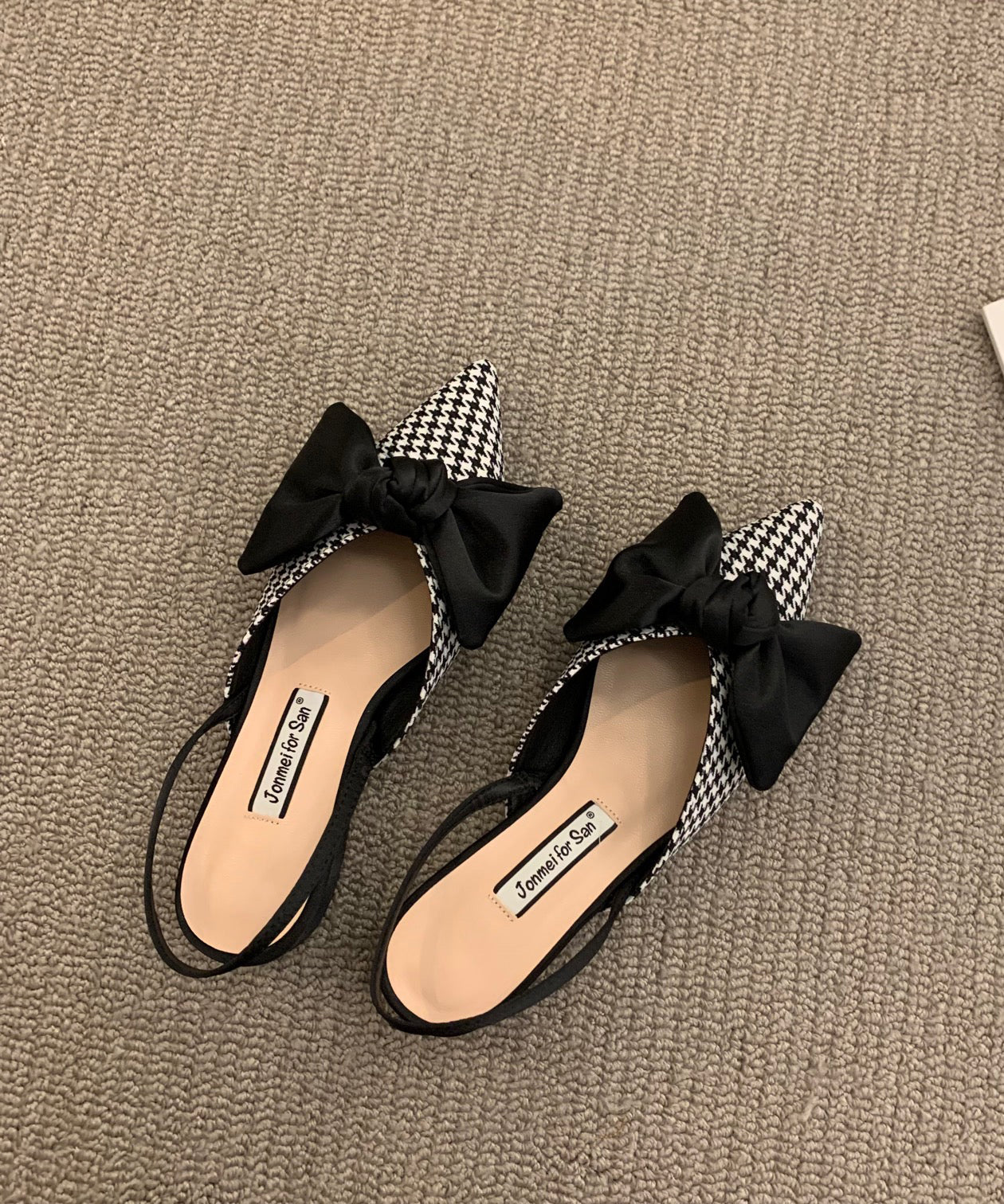 Chic Fabric Cotton Plaid Bow Splicing Chunky Sandals Big