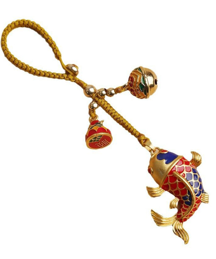 Chinese Style Gold Ancient Gold Brocaded Carp Keychains TX032