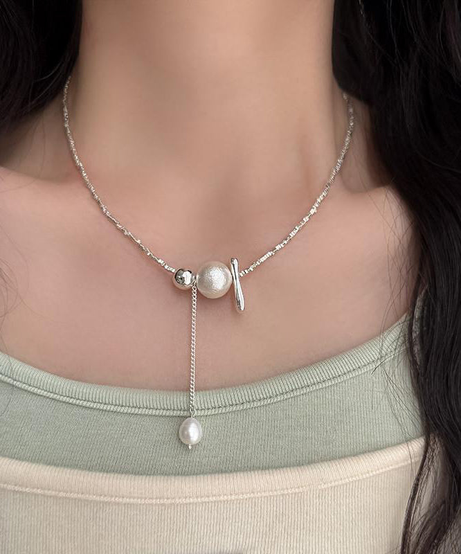 Sterling Necklace Silk Pearl Classy Silver Pendant Broken