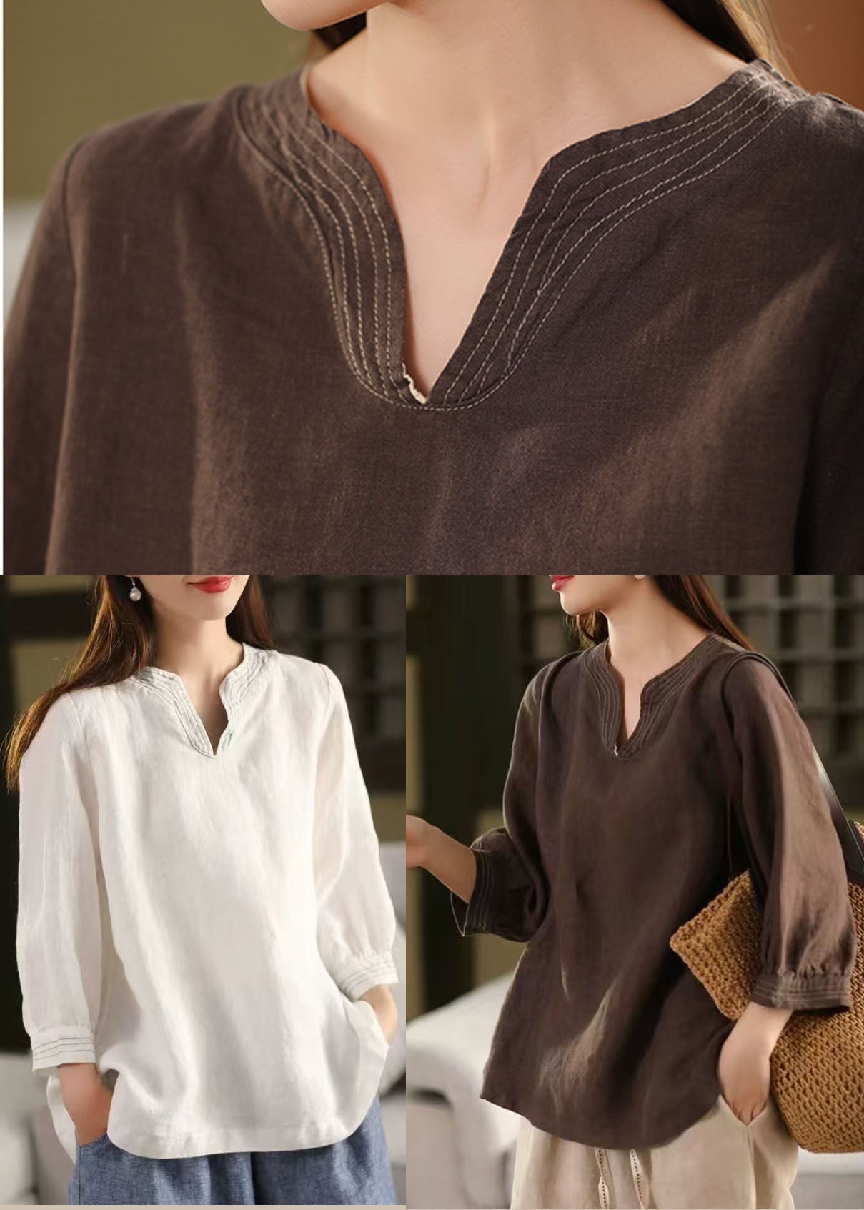 Tops Oversized Fall White Classy Linen Shirt