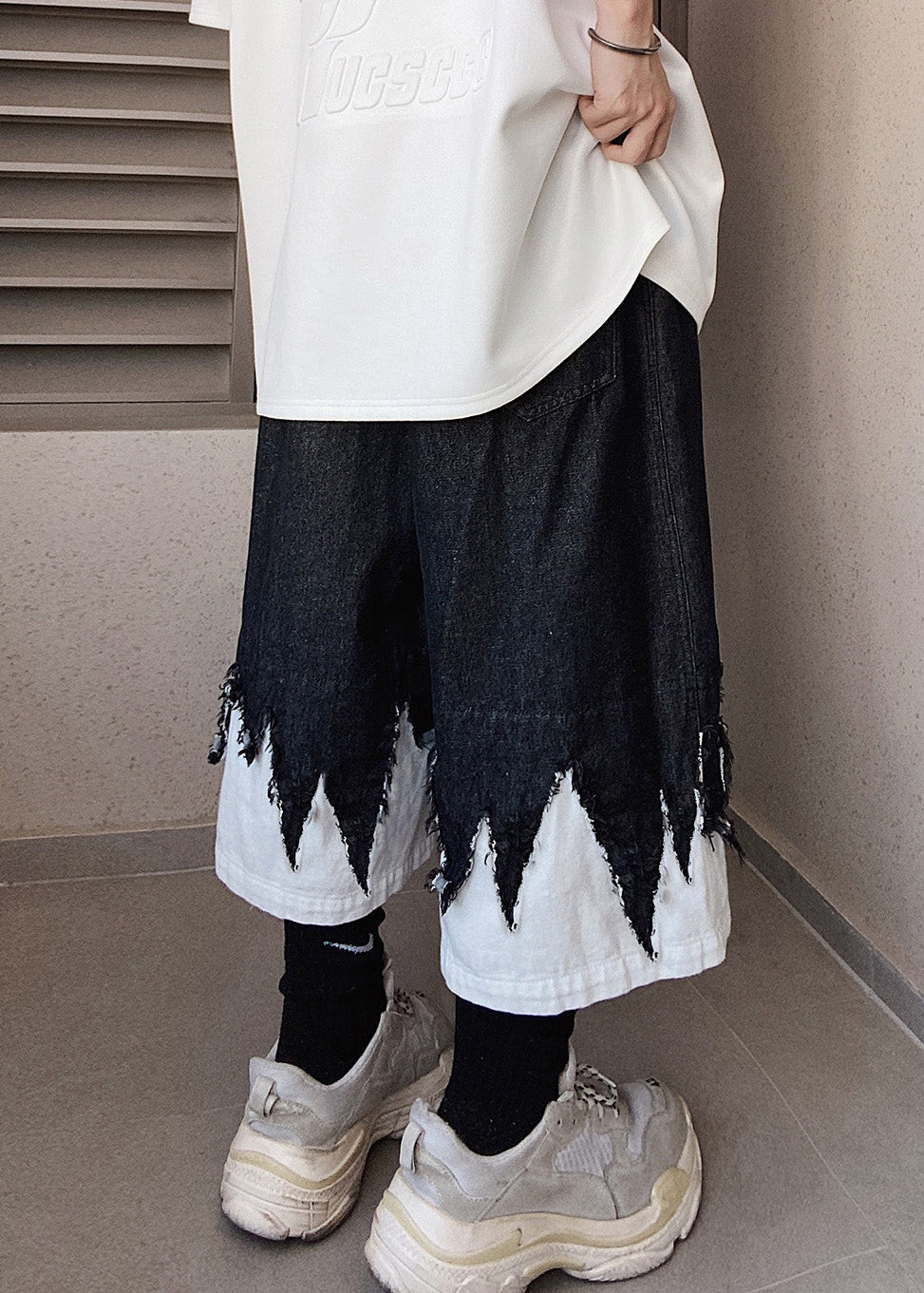 Original Black Patchwork Summer Men Design Shorts Denim Cool