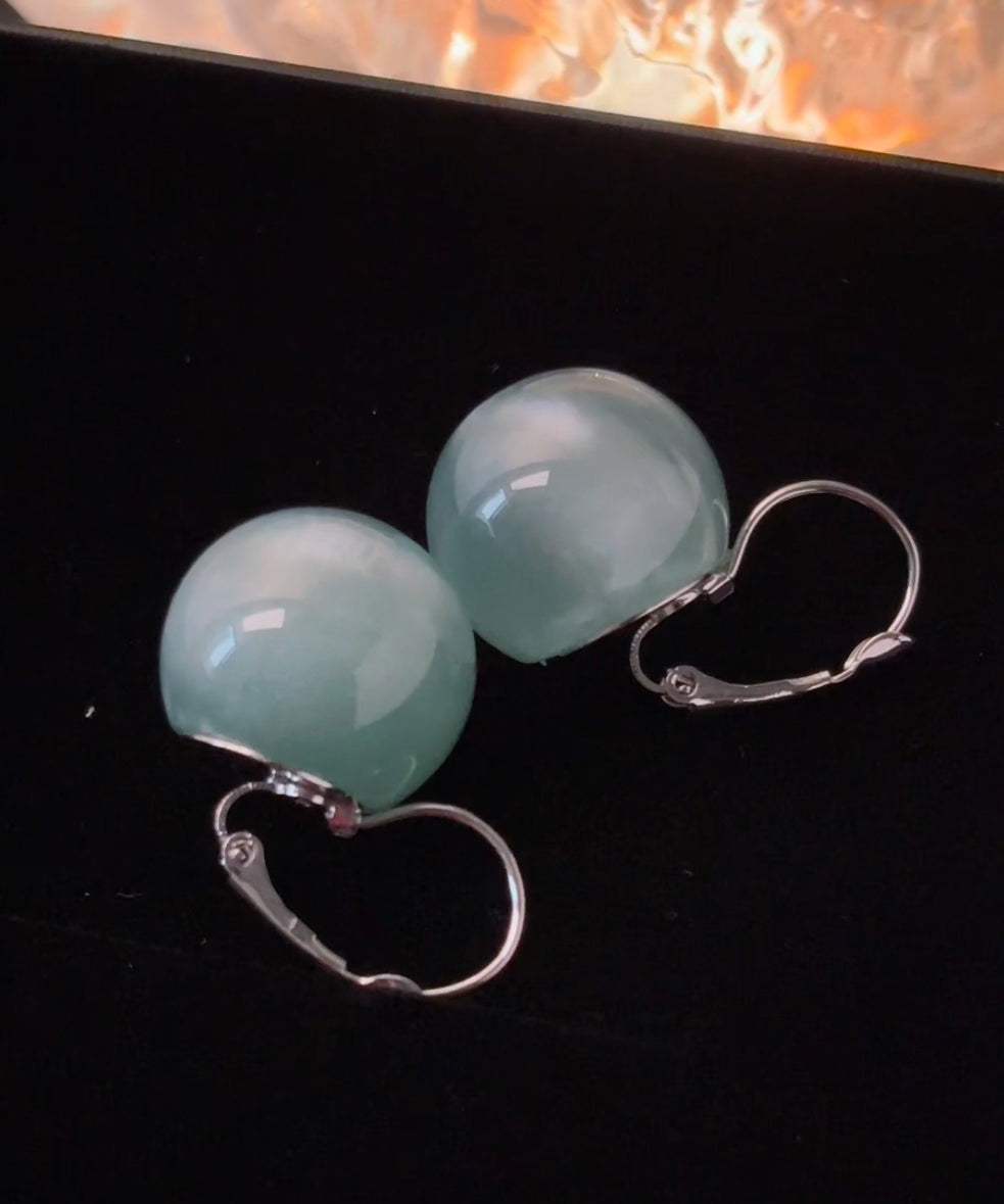 Silver Ball Drop Sterling Earrings Cute Blue