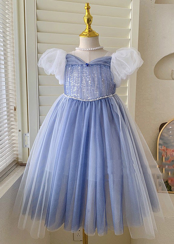Cute Green Butterfly Tulle Kids Long Dresses Short Sleeve YE002