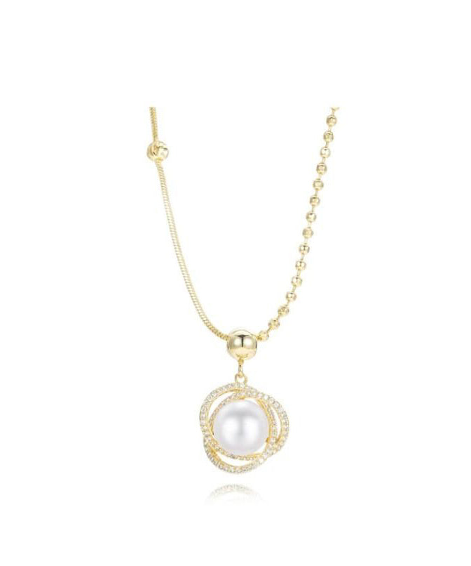 Silver Fashion Overgild Zircon Pendant Pearl Sterling Gold