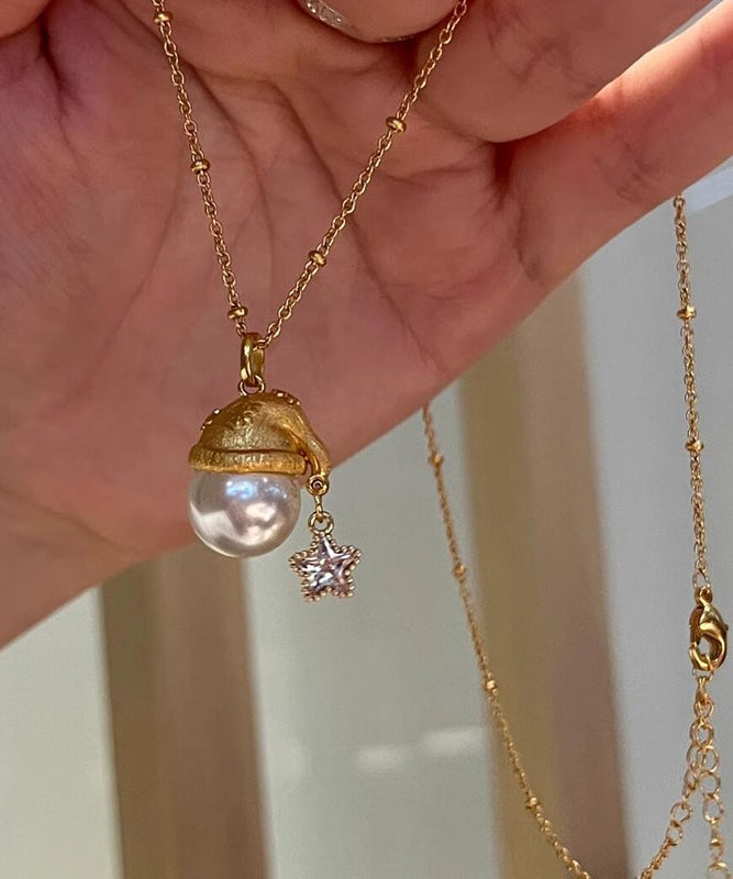 Fashion Overgild Star Sterling Gold Santa's Silver Pearl Zircon