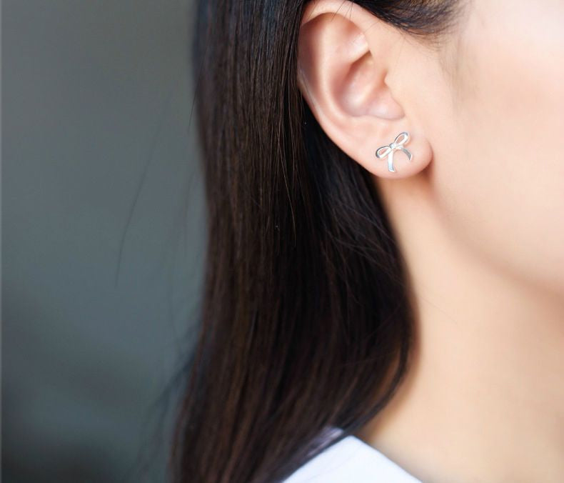 Sterling Bow Silver 925 Earring
