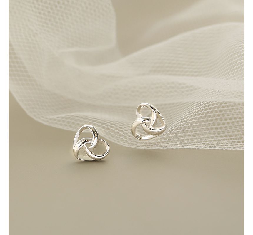 Stud Sterling Heart Silver Earring