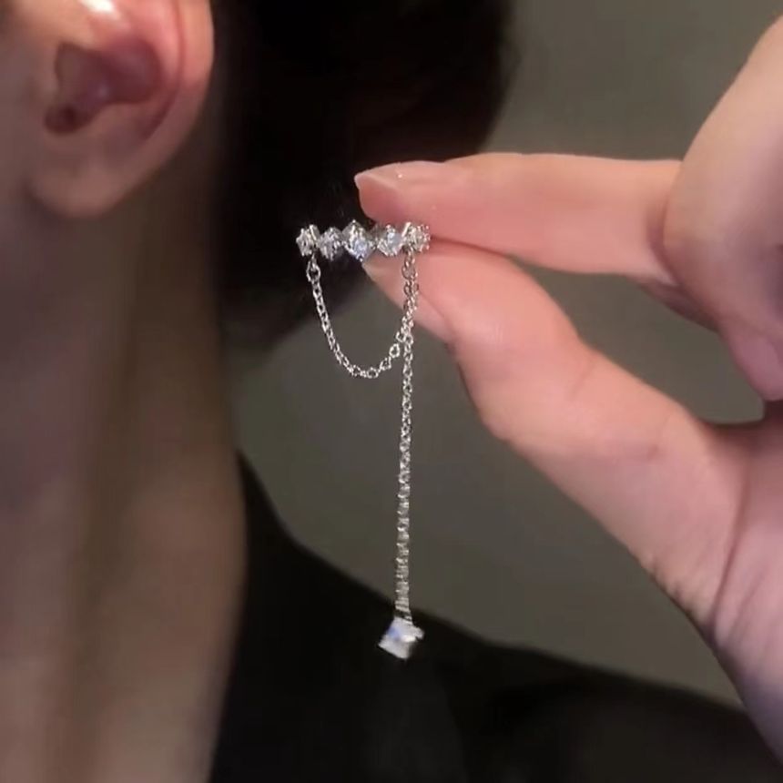 Alloy Earring Rhinestone Cuff