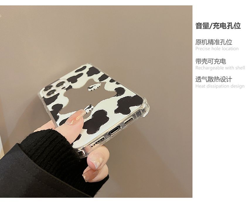 Mirrored Milk Print Cow Phone Case