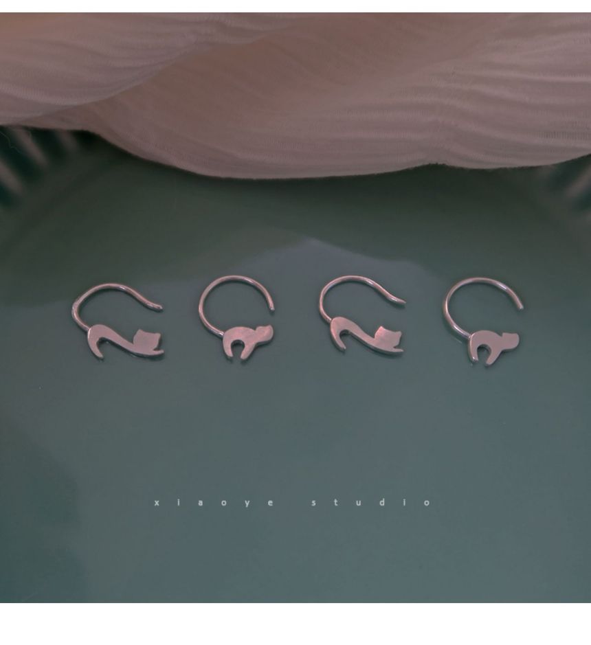 Earring Cat Silver Sterling