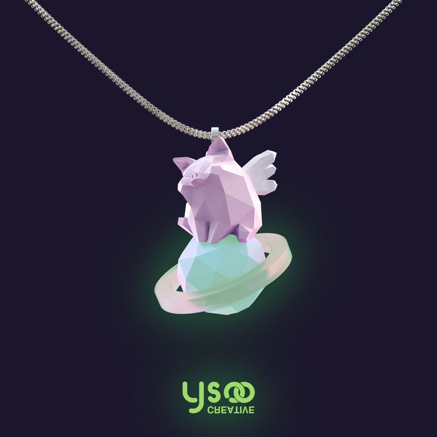 Planet Necklace Pig