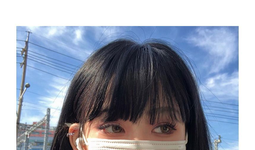 Earring Cutout Huggie Silver Barbell Sterling