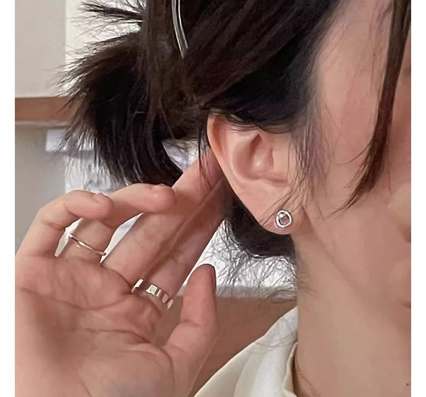 Alloy Bead Stud Earring