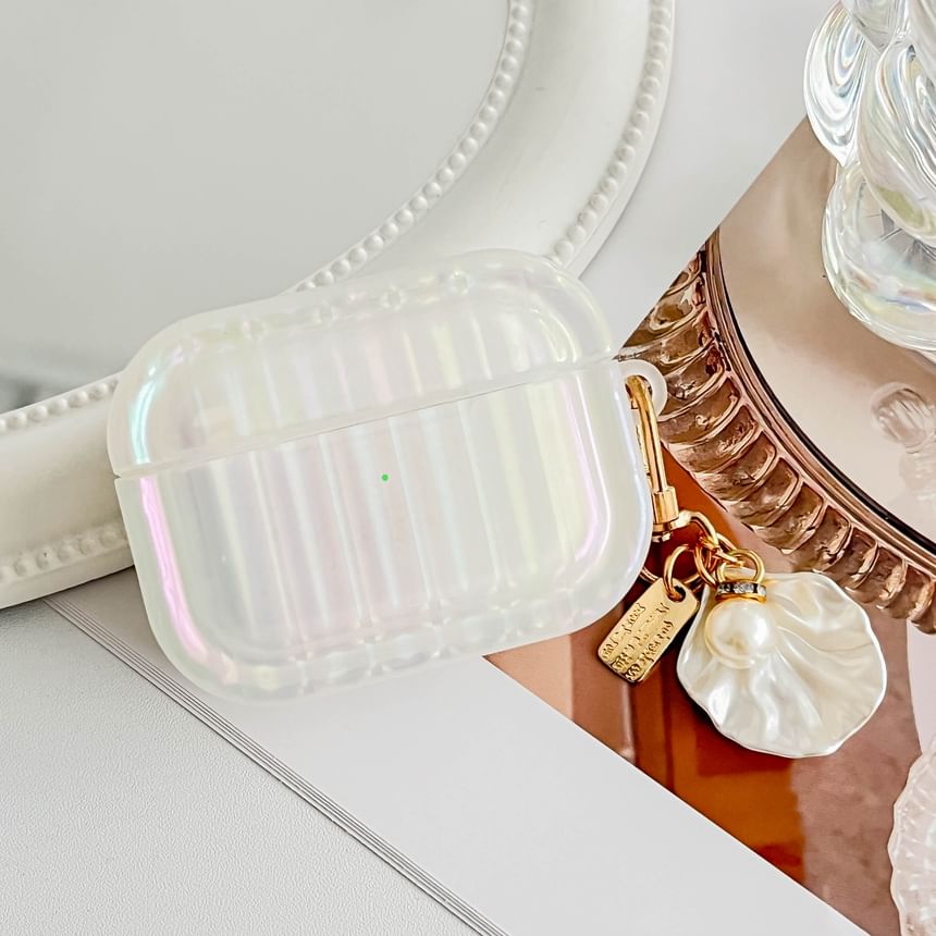 Pro / Skin Case Charm Texture Pearl Shell With White AirPods Stripe Earphone