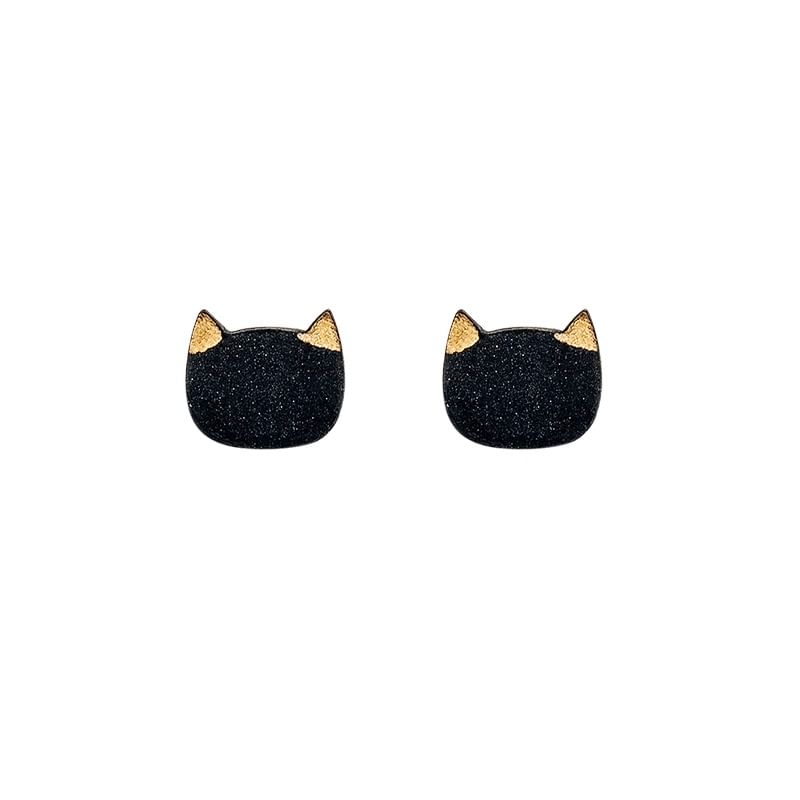 Ceramic Earring Stud Cat
