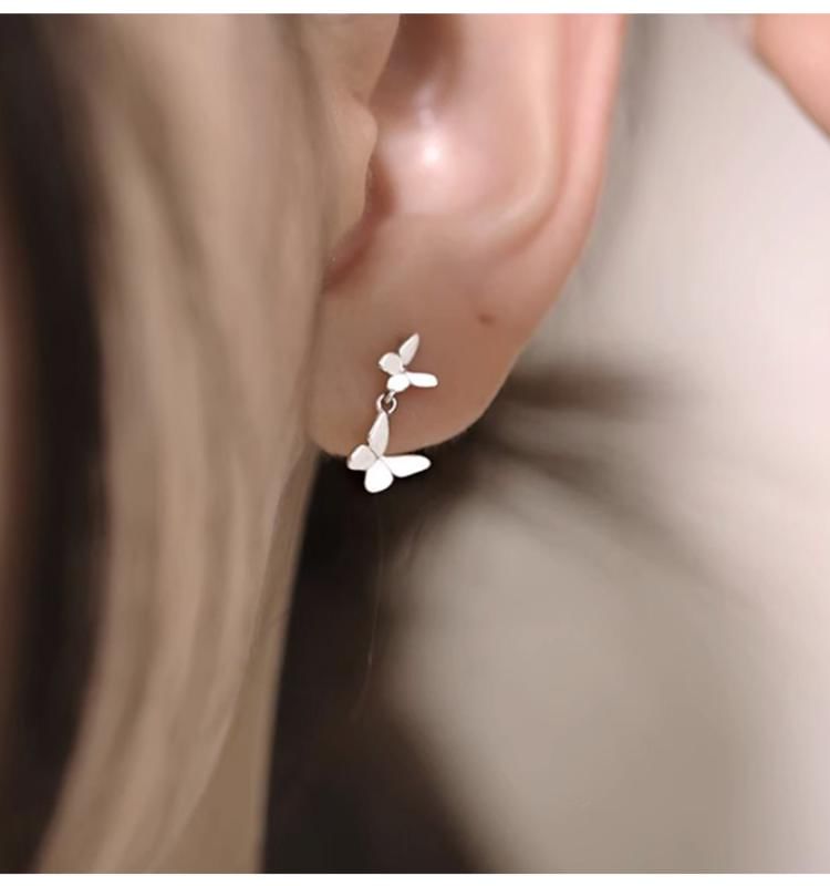 Earring 925 Drop Butterfly Silver Sterling
