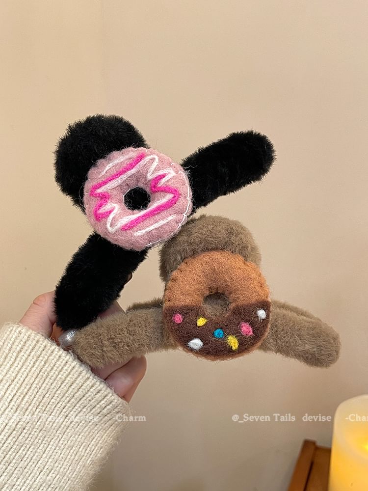 Chenille Claw Donut Acrylic Hair Clip