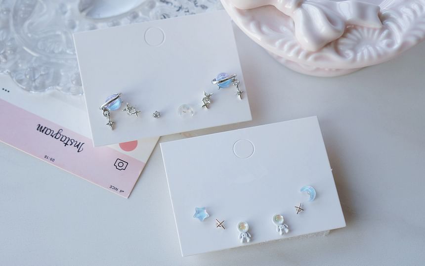 of 3 Earring Set Star Pairs: