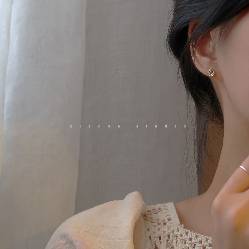 S925 Rhinestone Earring Sterling Silver Stud