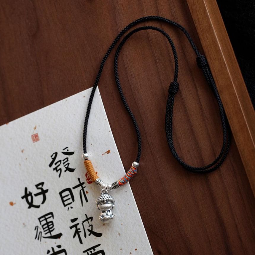 925 Buddha Pendant Necklace Silver Sterling