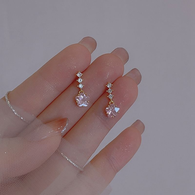 Alloy Dangle Rhinestone Star Earring