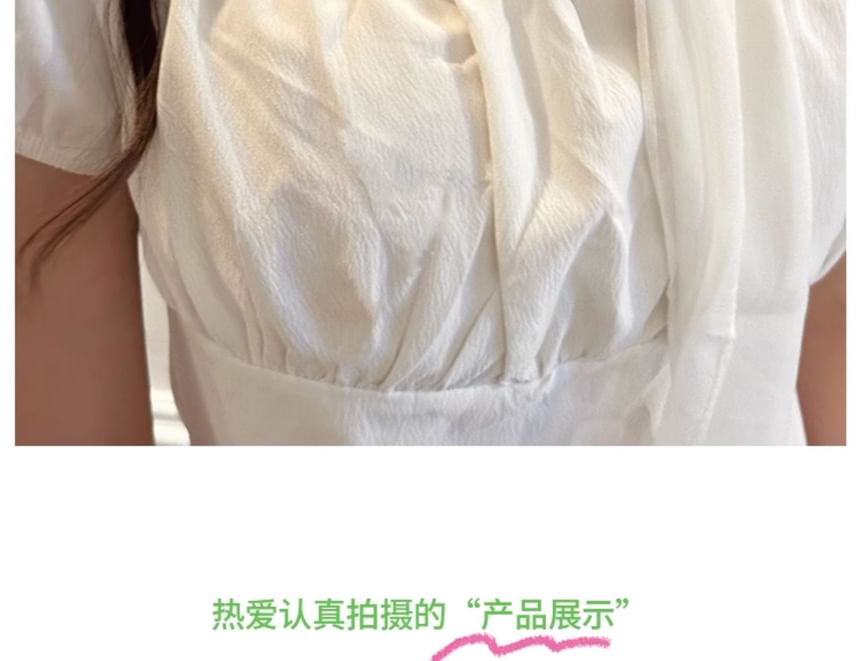 Mesh Applique Scarf Butterfly