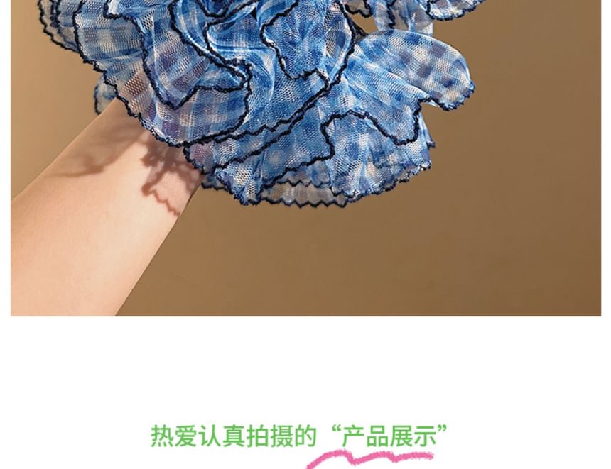 Scrunchie Plaid Mesh
