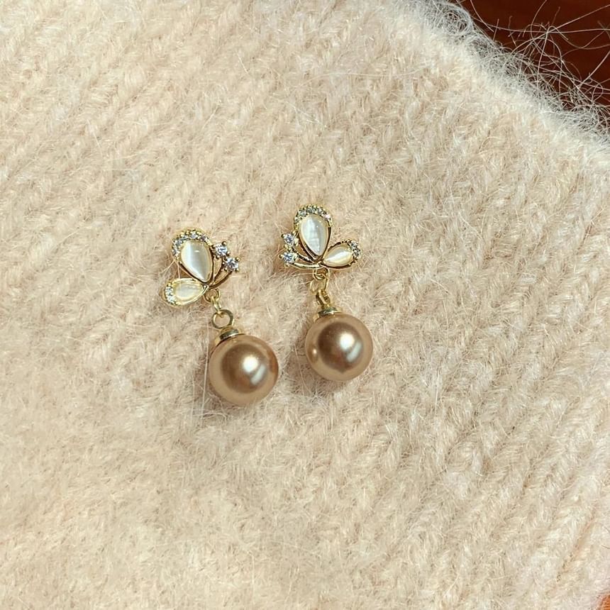 Beaded Dangle Butterfly Earring