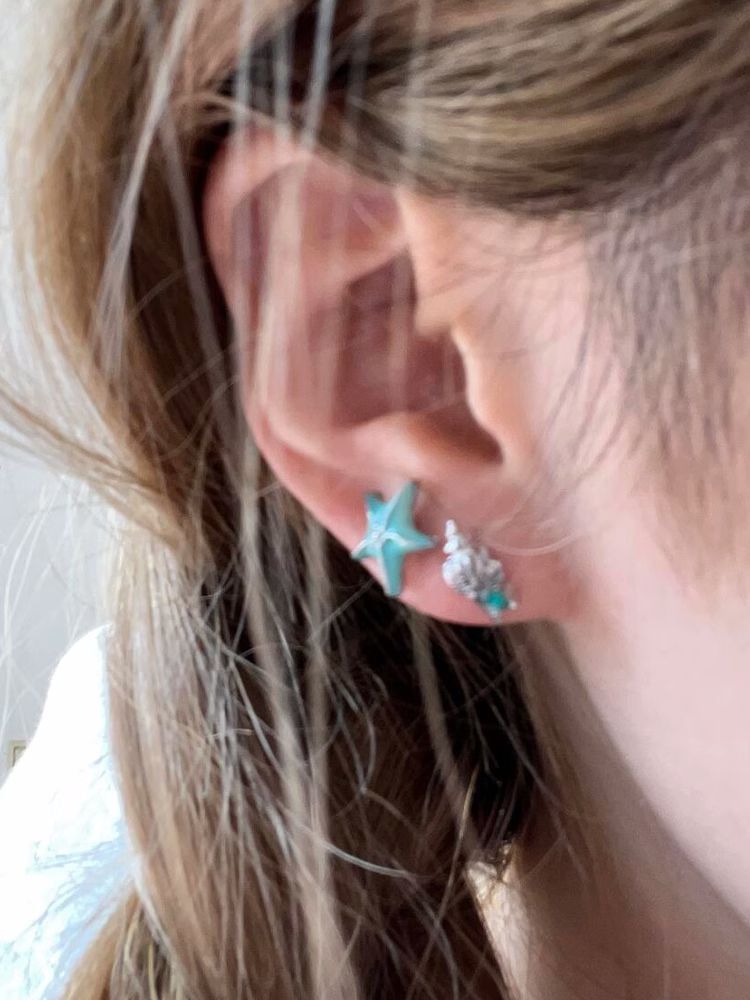 Stud Starfish Asymmetrical Alloy Earring
