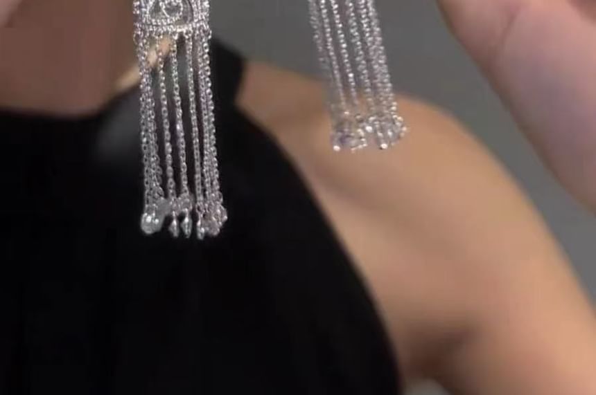 Alloy Fringed Rhinestone Earring