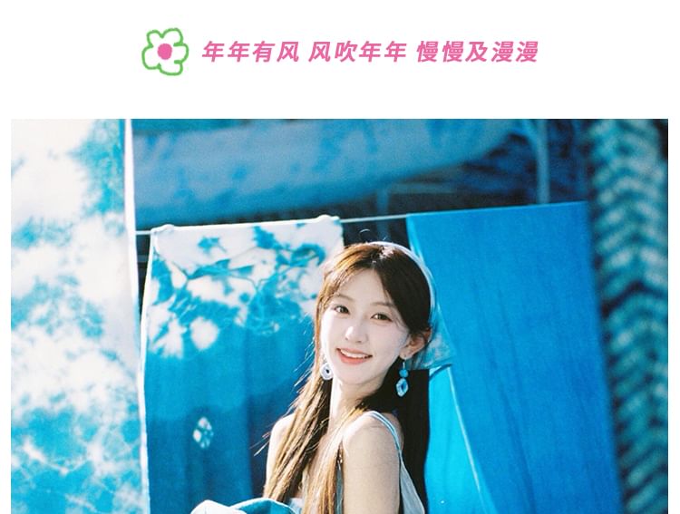 Drop Geometry Tie Dye Earring