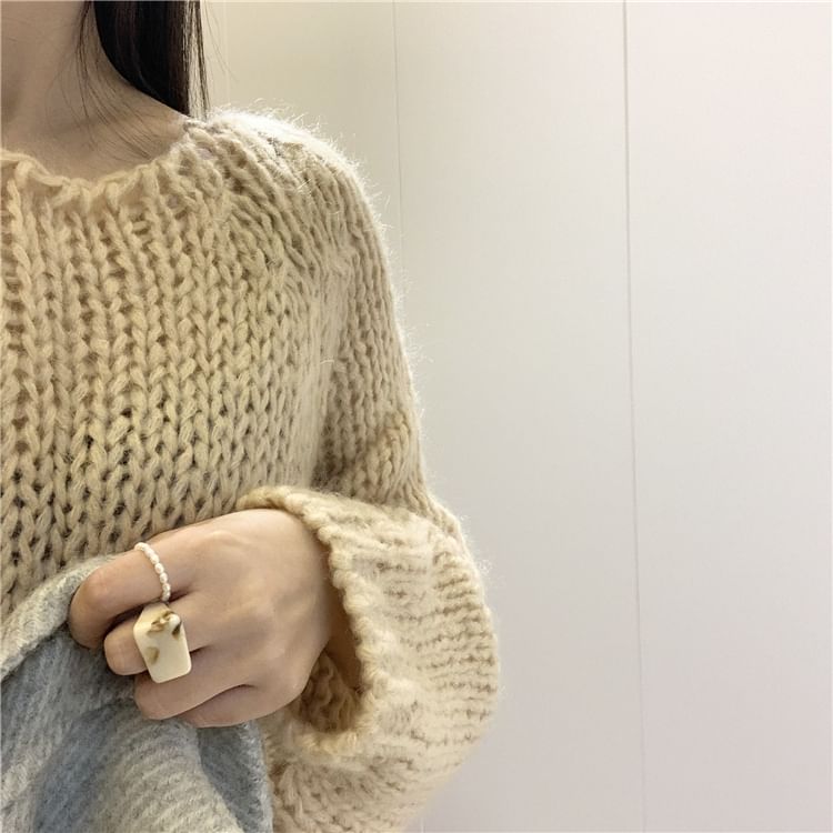 Ring Pearl Beaded Natural