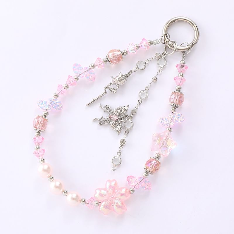 Star Designs) (Various Faux Phone Strap Crystal Butterfly