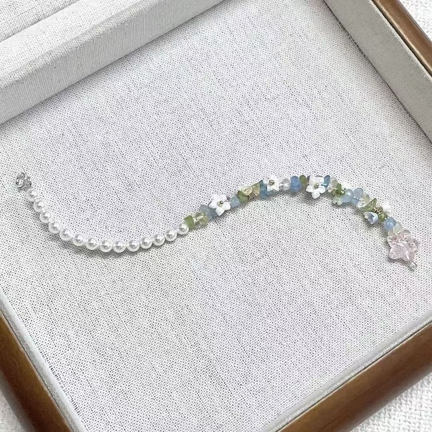 Star Floral Faux Bracelet Pearl