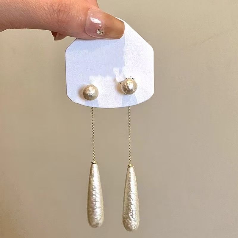 Faux Pearl Alloy Dangle Droplet Earring