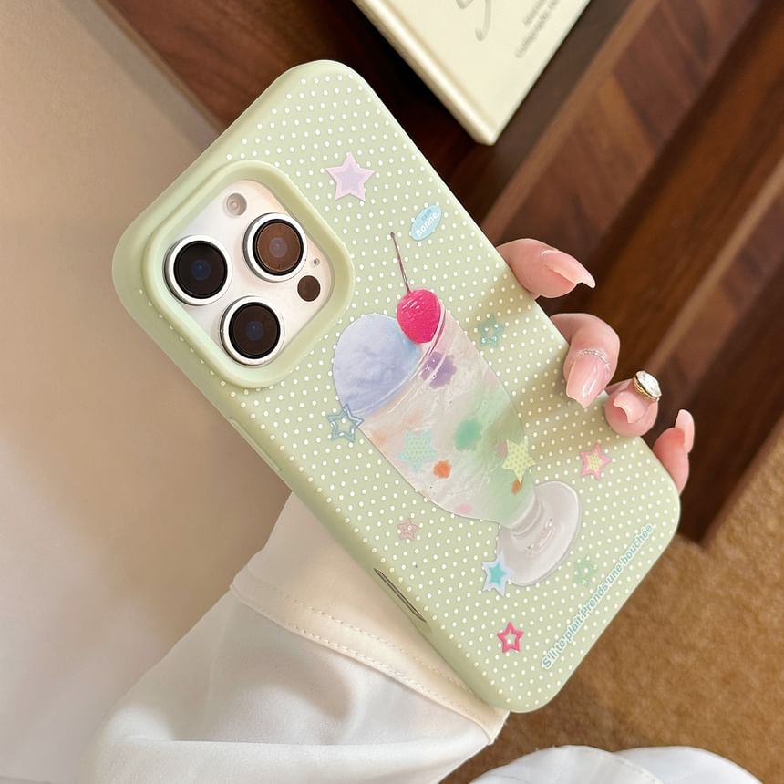 Ice Case Print Phone Cream